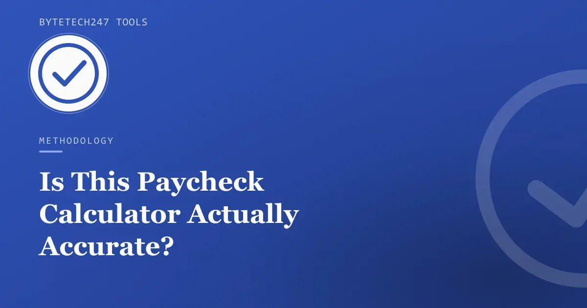 Illustration of a checkmark inside a circle on a blue ByteTech247 Tools cover graphic.