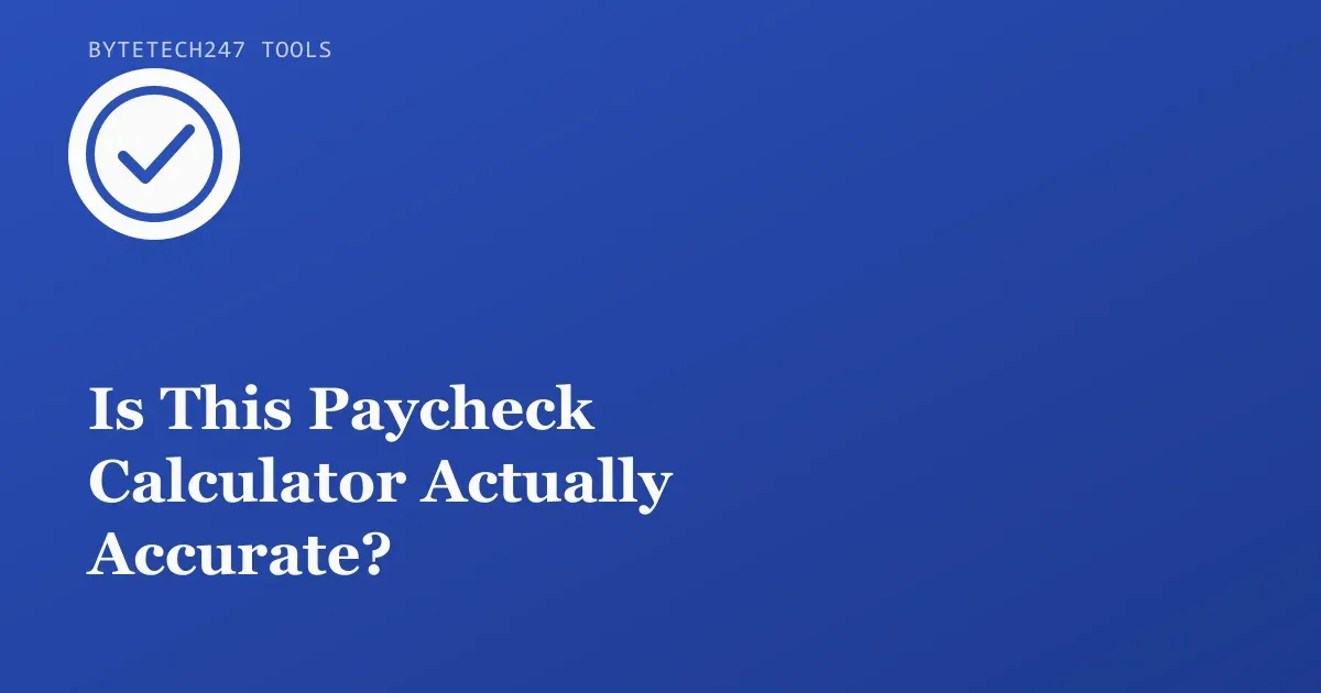 Illustration of a checkmark inside a circle on a blue ByteTech247 Tools cover graphic.